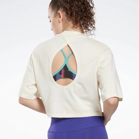 Reebok Sheer Cream Cutout Tshirt | US S - Picture 3 of 7